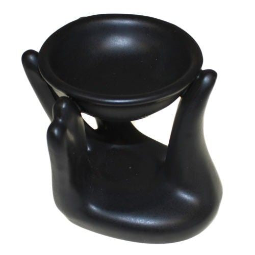 lampa aromaterapie mana neagra ceramica relaxare ceara parfumata